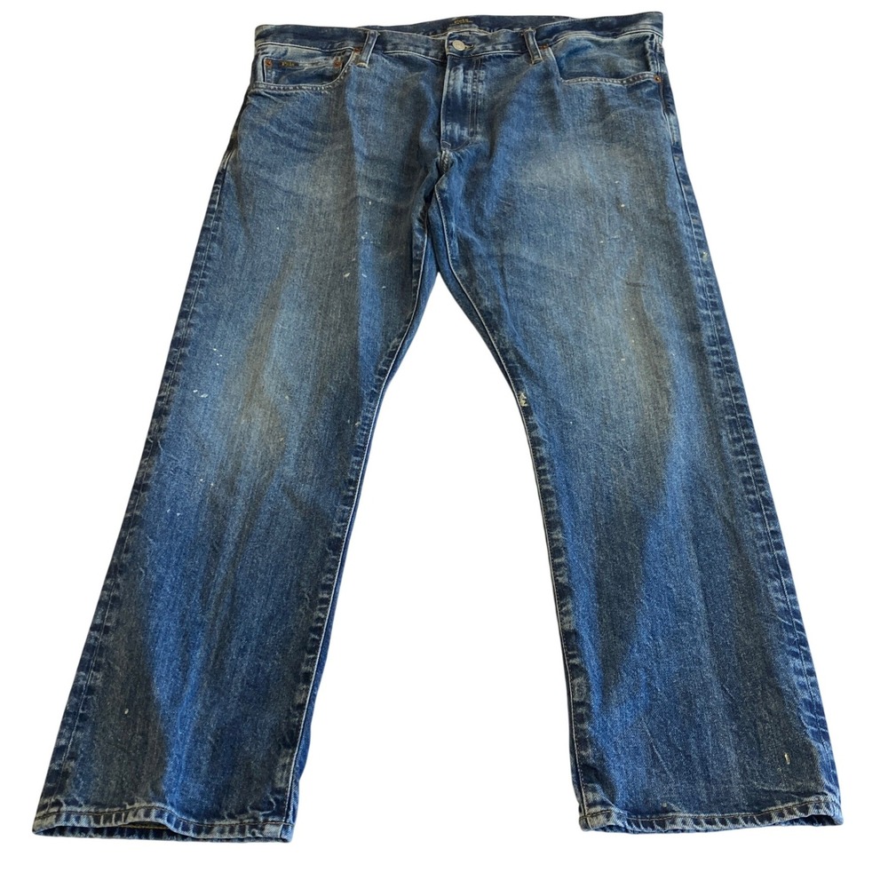 Polo Ralph Lauren Jean Men 40x30 (Fit 40x28) Varick Slim Straight Paint Splatter